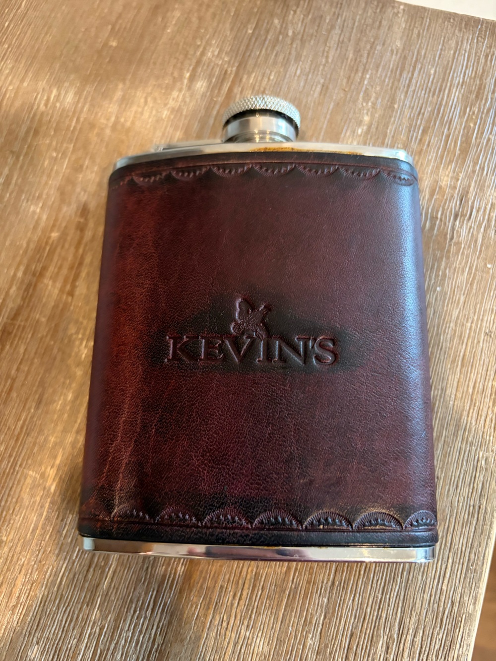 Kevin's Fine Outdoor Gear & Apparel leather wrapped flask 6 oz new